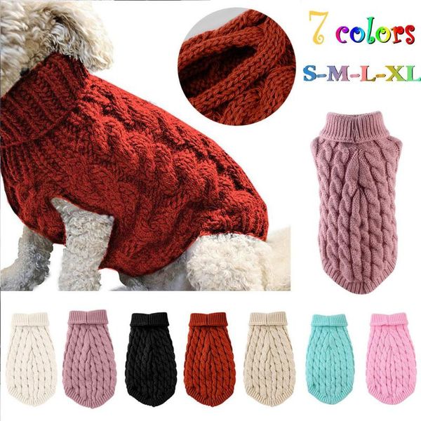 

dog cat sweater clothing dog turtleneck knitted knitted winter turtleneck puppy pet products warm sweater