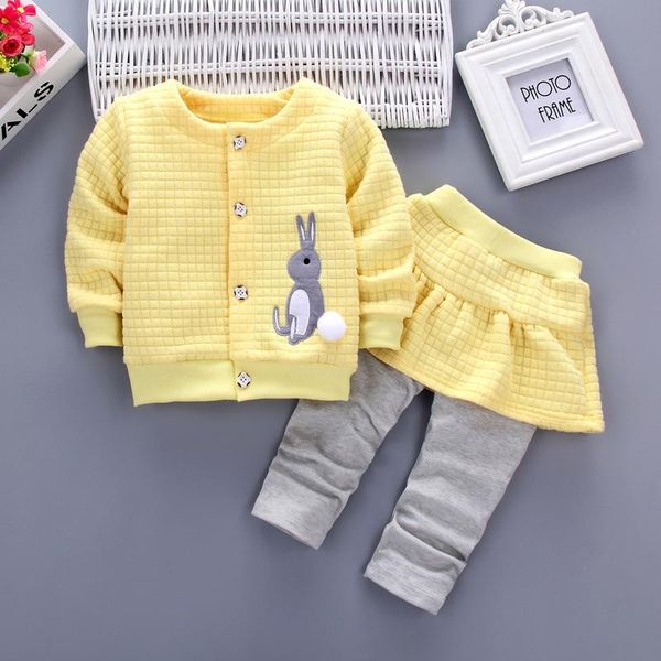 

clothing sets baby girls spring autumn children tracksuit set kids cartoon cardigan suit christmas, White