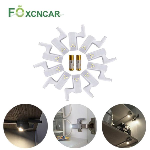 

10 pcs led kitchen cupboard dampers light smart touch induction cabinet light closet drawer inner hinge lamp sensor night