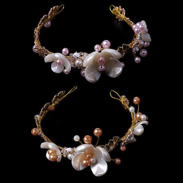 

hair clips & barrettes bridal jewelry handmade headdress imitation pearl alloy beaded baroque bride crown wedding accessories, Golden;silver