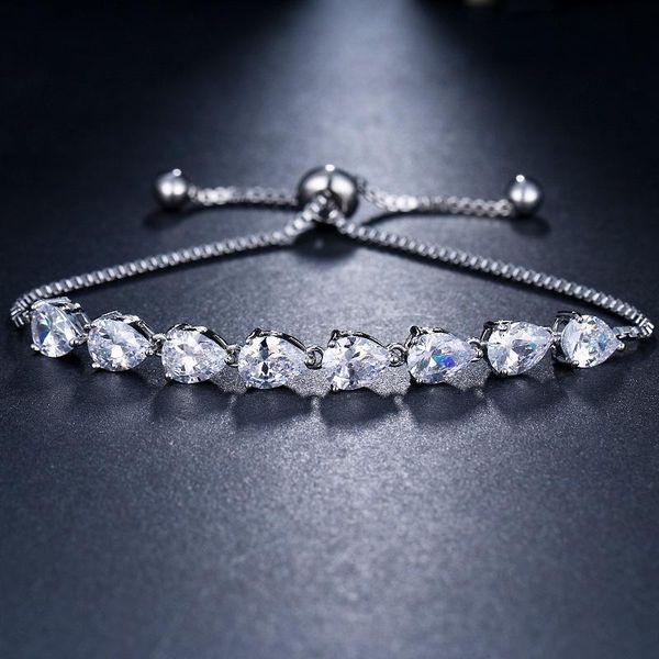 

charm bracelets ekopdee vintage luxury zircon bracelet for women gold silver color natural crystal stone elegant wedding jewelry, Golden;silver