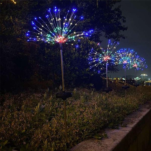 

150 / 200 leds ip65 solar lamp led fireworks string lights garden multicolored outdoor lighting solar firework lawn lamp
