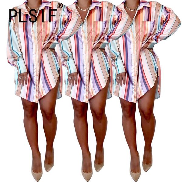 

casual dresses women fashion shirt dress striped print autumn long sleeve mini robe femme, Black;gray