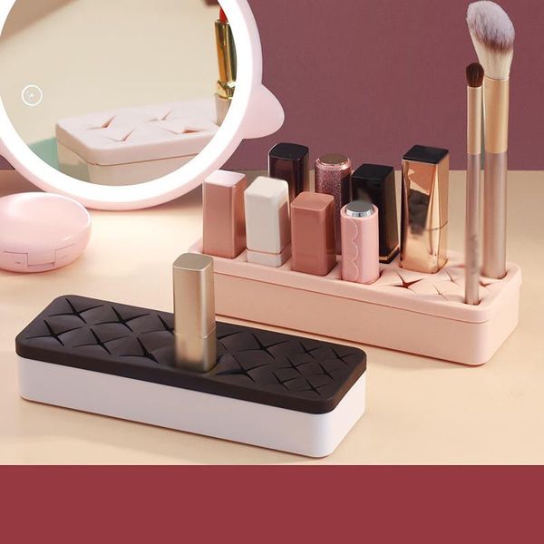 

silicone storage tray cosmetic tray girl birthday gift lipstick nail polish jewelry display stand makeup brush storage#45