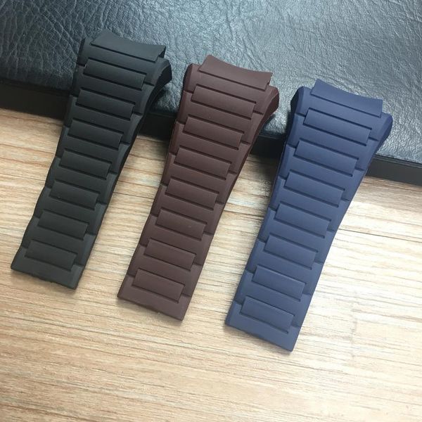 

watch bands merjust 33mm soft silicone rubber watchband pu belt for strap design blue black brown band 6620 bracelet