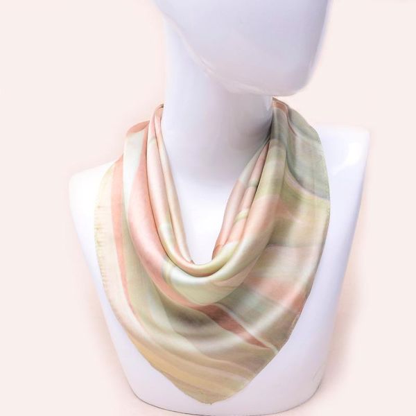 

scarves fashion silk square bandana scarf women neck hair tie shawls 70*70cm female headwear head headbands accessories, Blue;gray