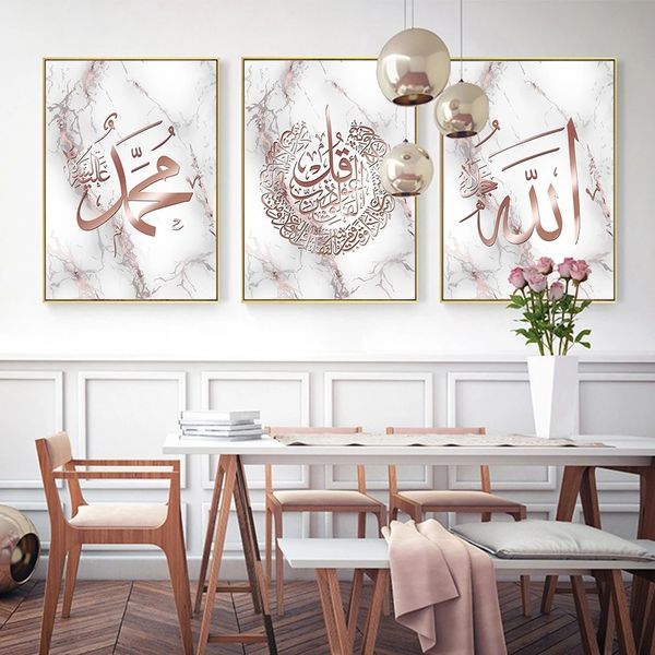 

unframed painting marble rose gold character decorative canvas poster