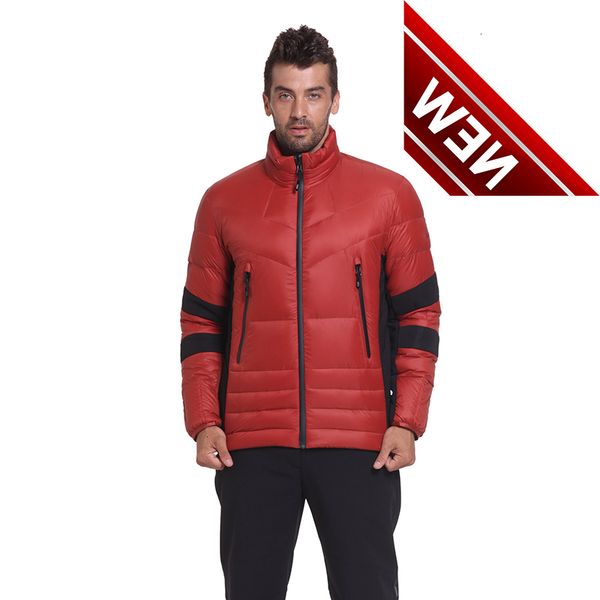 

unitrendy 2021 new style man winter autumn down jacket 90% white duck s mens lightweight packable outwear, Black