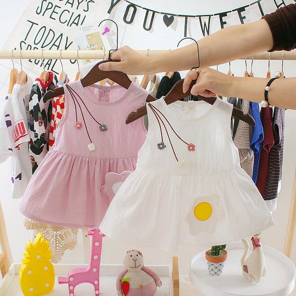 

girl's dresses born baby girls clothes summer infant sun flower dress toddler sleeveless party wedding princess vestidos, Red;yellow