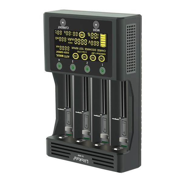 

liitokala lii-600 pack lcd 3.7v/1.2v aa/aaa 18650/26650/16340/14500/10440/18500 battery charger with screen+12v5a adapter