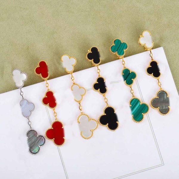 

three flower clip earring with white shell and purple grey shell malachite for women wedding jewelry gift web 155, Silver