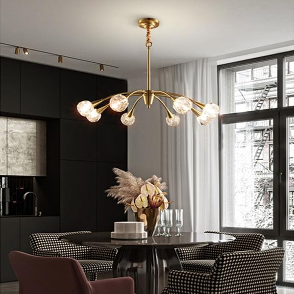 

rose gold brass chandelier glass ball lamp shade restaurant bar staircase stairwell long drop hanging chandeliers