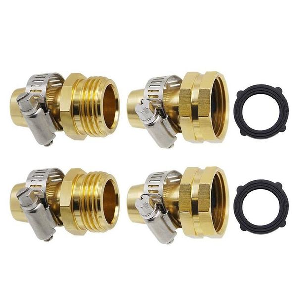 

2 set garden hose repair connector with clamps, fit for 3/4 inch or 5/8 inch garden hose fitting
