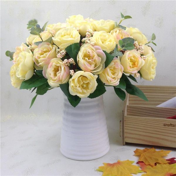 

decorative flowers & wreaths 30cm rose home decor artificial flower silk bouquet 10 heads fake for wedding living room bedroom