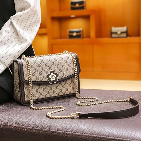 

hbp fashion chain small square bag women's 2021 new versatile fashion atmosphere printing flip lock french niche one shoulder messenger