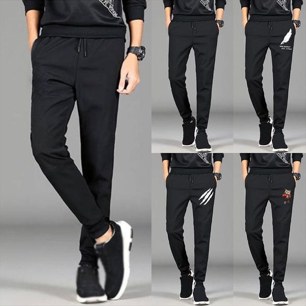

casual training gym sports women pants trousers full length running elastic waist jogging summer solid sweatpants 5xl, Black