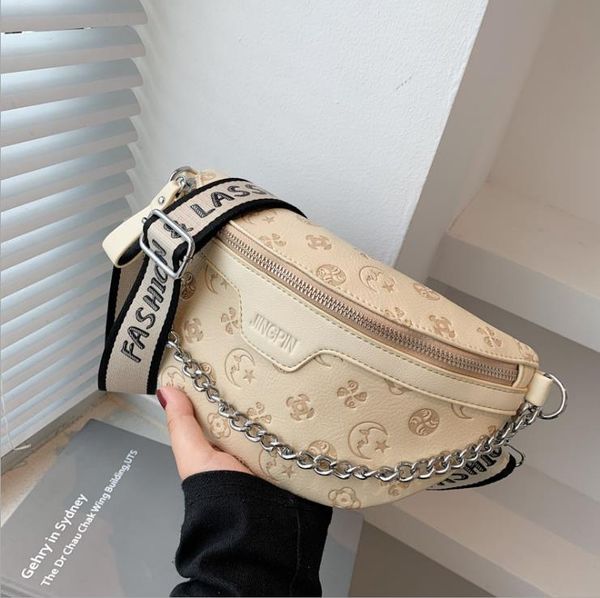 

women's bag spring/summer 2021 wide-shoulder saddle korean fashion print one-shoulder cross-body chest/waist bags