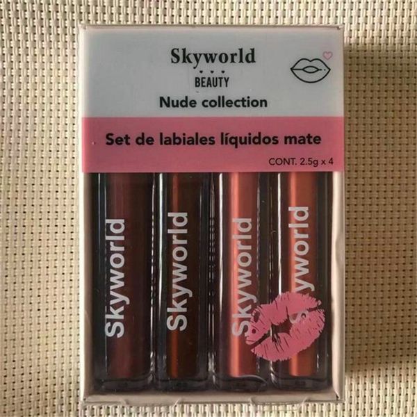 

hud@ beauty matte lipstick skyworld lip gloss 2.5g x 4pcs lipgloss nude color set