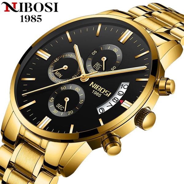 

wristwatches nibosi men watches luxury famous brand men's fashion casual dress watch military quartz relogio masculino, Slivery;brown