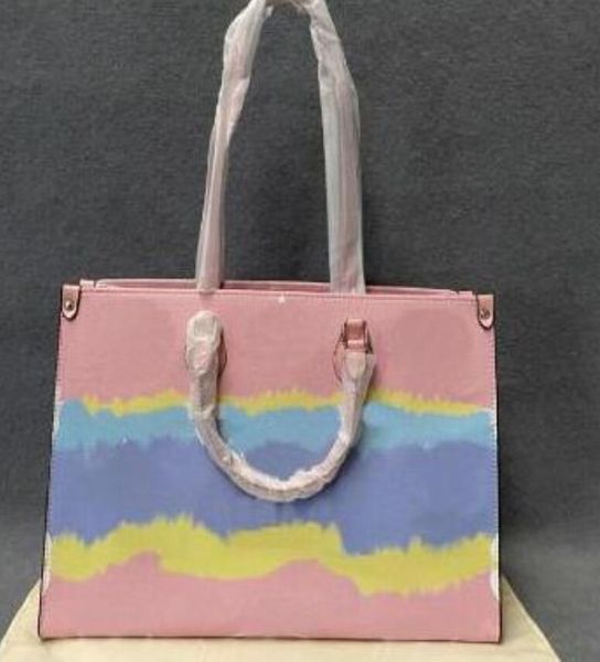 

m44571 new women dyeing process large handbags totes purses flower pu leather shoulder bags crossbody bag lady summer bags