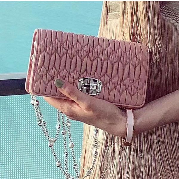 

evening bags pearl diamond chain square sling bag women's 2021 style elegant lady pleated bubble shoulder messenger