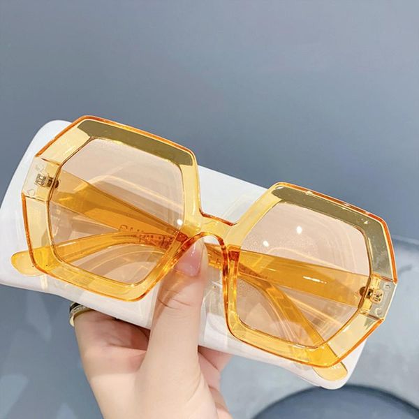 

sunglasses trend oversized square designer for women gradient elegant classic eyewear vintage men big shade, White;black