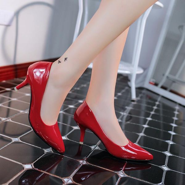 

dress shoes leather women's autumn stiletto patent, Black