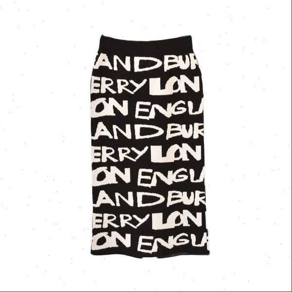 

womens skirt knitting embroidery autumn letters knit thick soft pencil skirts students japan woman faldas female ls149, Black