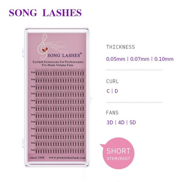 

false eyelashes song lashes premade fans eyelash extension volume short stem lash