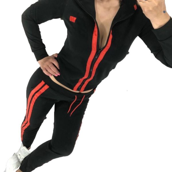 

fashion women solid color print stitching blouse and pants clothe sports set two piece set tracksuit women, Gray