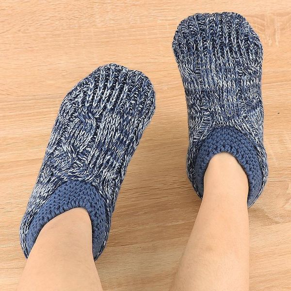 

slippers house for women sock shoes winter crochet plush warm soft home indoor non-slip, Black