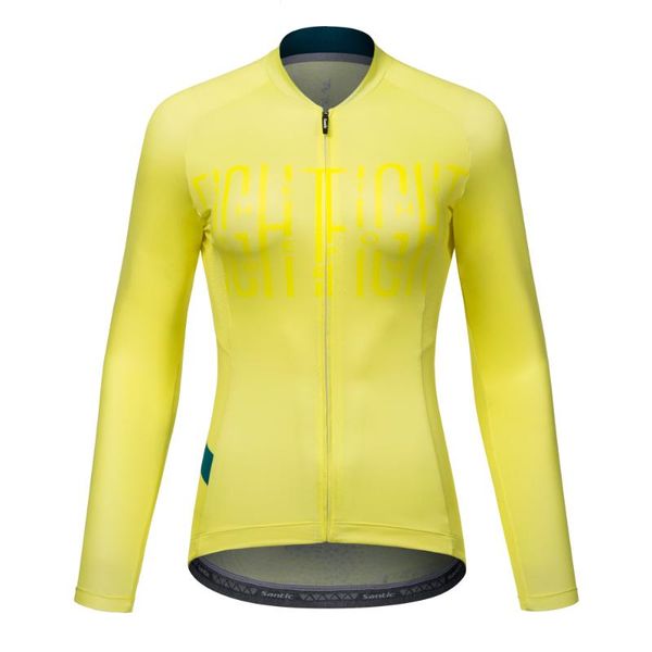 

racing jackets santic cycling jersey long sleeve women full zipper breathable mtb bicycle shirt reflective mountain bike clothing asian size, Black;red