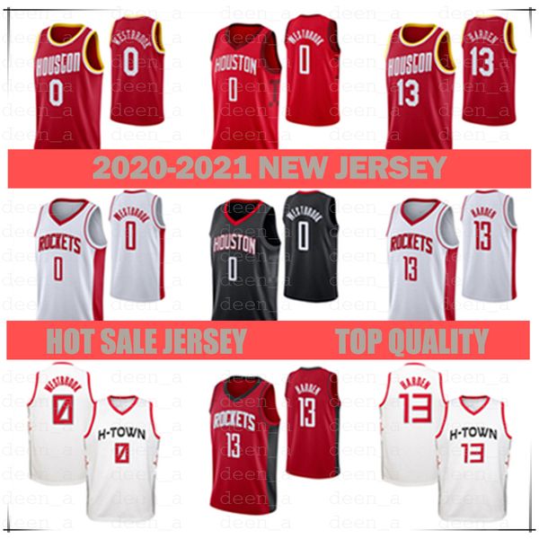 

men 2021 basketball jersey 0 russell westbrook13 james harden34 hakeem olajuwon, Black;red