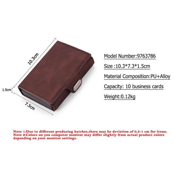 

bycobecy 2020 new business button rfid anti-theft credit card holder pu aluminum men wallet multifunctional card case o qylzdq