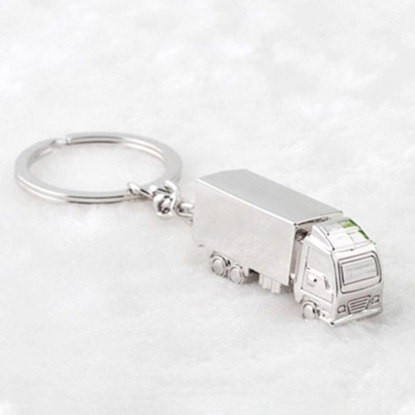 

keychains unique design key chains alloy truck shape versatile metal chain ring purse bag buckle car keyring wholesale, Silver