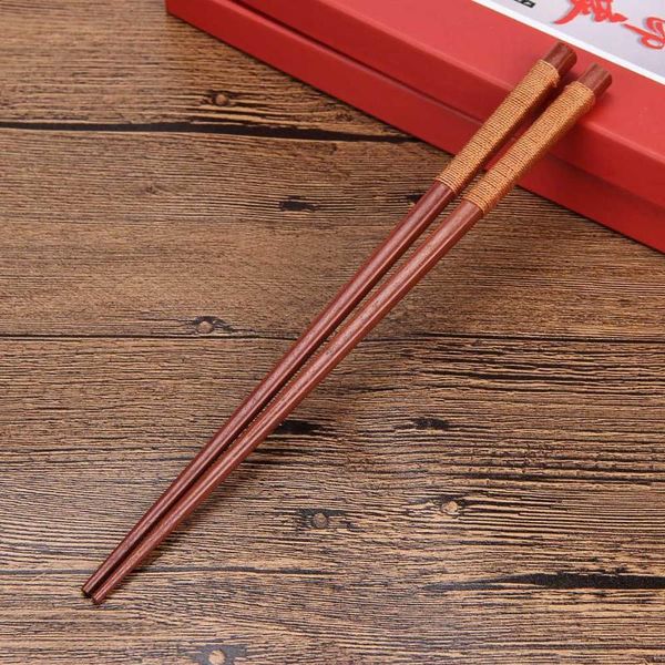 

chopsticks japanese-style natural handmade kamoku wood baby sushi game tied wire reusable knitting sticks 22.5cm #3