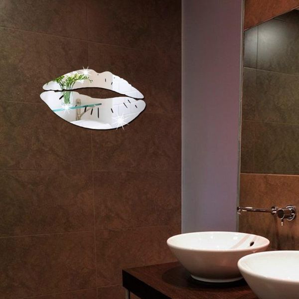 

wall stickers lips mirror decal art removable pvc home room background diy decoration gifts and crafts
