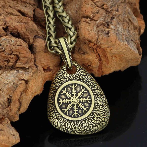 

male odin all meter compass viking pendant necklace, Silver