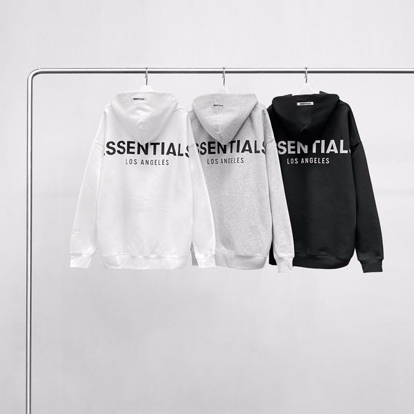 

street fashion hoodies essentials fear of god new double-line fog sweatshiirts coat trendy brand reflective letters loose, Black