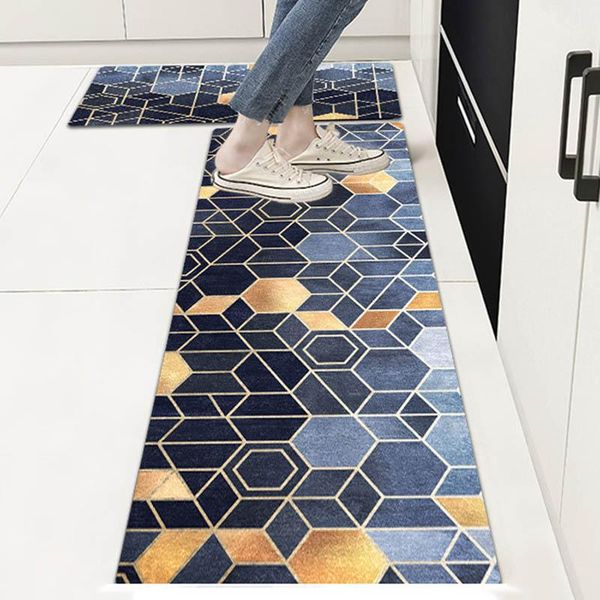 

carpets nordic pu leather kitchen mat nonslip door floor waterproof oil-proof area rugs pvc carpet plaid entrance doormats