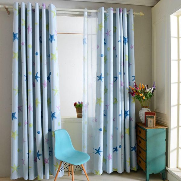 

curtain & drapes home blackout curtains starfish printed solid color for living sitting bedrooms