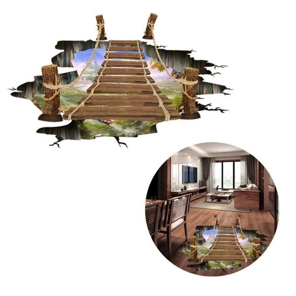 

wall stickers 3d drawbridge floor sticker wooden bridge home decor decals