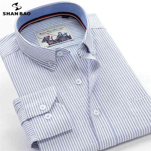 

6xl 7xl 8xl 9xl 10xl elegant classic youth men's business casual striped long sleeve shirt autumn brand big size loose 210626, White;black