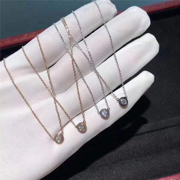 

brand pendant necklaces rose gold silver color necklace singel cz diamond for women vintage collar costume jewelry