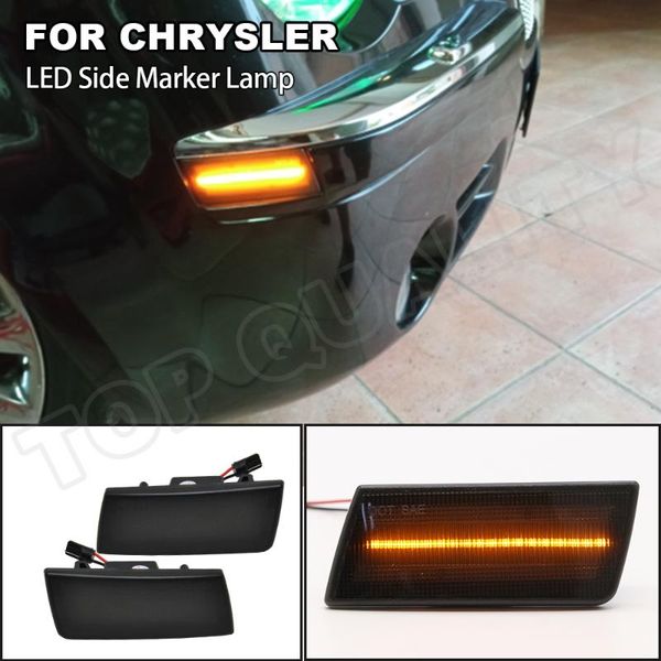 

emergency lights for 2005-2014 300c led front side marker light turn signal lamp oem: 4805860 4805861 smoked lens car accessori