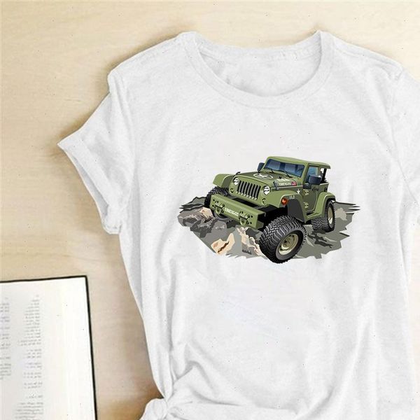 

jeep printed tees slim fit round collar casual gothic short sleeve summer women t shirts popular fashion tshirts unisex, White
