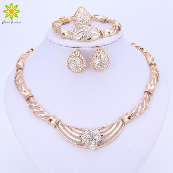 

earrings & necklace gold color set dubai african beads romantic bridal jewelry for women wedding jewellery, Silver
