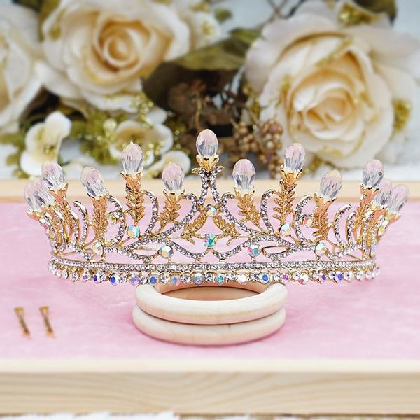

hair clips & barrettes cecilia luxury princess crown bridal tiaras fashion jewelry head band for bride women girls and wedding partyty, Golden;silver