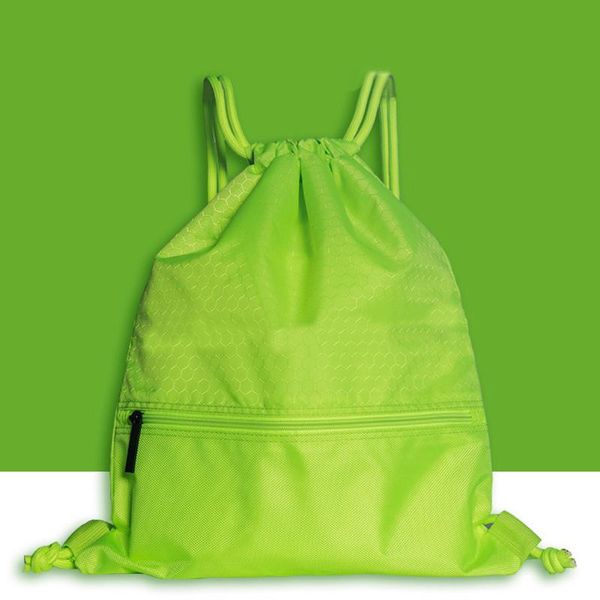 

backpack women men sports fashion solid drawstring lock practical nylon travel anti-splash large capacity zipper pocket outdoor