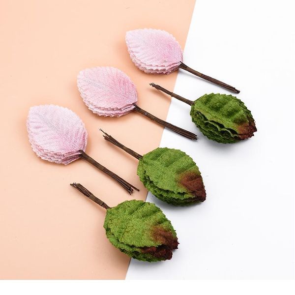 

12pcs fake green leaf for wedding home decoration accessories scrapbooking silk leaf diy decorative wreaths artificia jllnwj